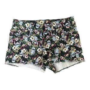 Disney Stitch Floral Denim Shorts - Size 1